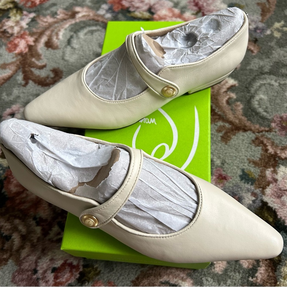 Sam Edelman Cream Mary Jane Flats